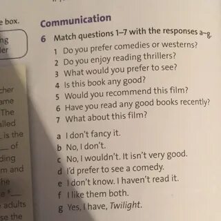 Read and match the questions and answers