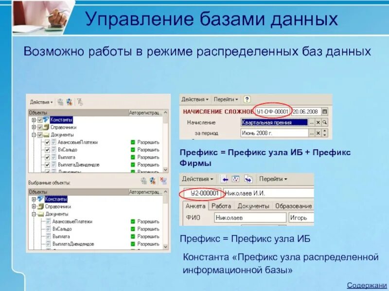 1с префиксы информационных баз. Префикс узла распределенной базы. константы в бд. префикс базы данных.