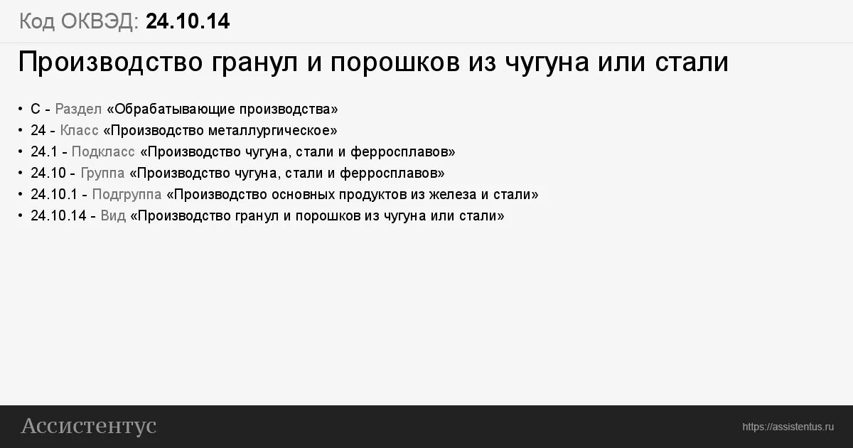 Обрабатывающие производства ОКВЭД 24. Производство гранул и порошков из чугуна или стали. Коды ОКВЭД стиральный порошок. ОКВЭД 14. Торговля бытовой оквэд