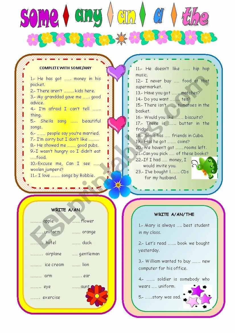 Упражнения any some a an 5. Some any. Квантификатор some any. Quantifiers some any. Some any ESL.