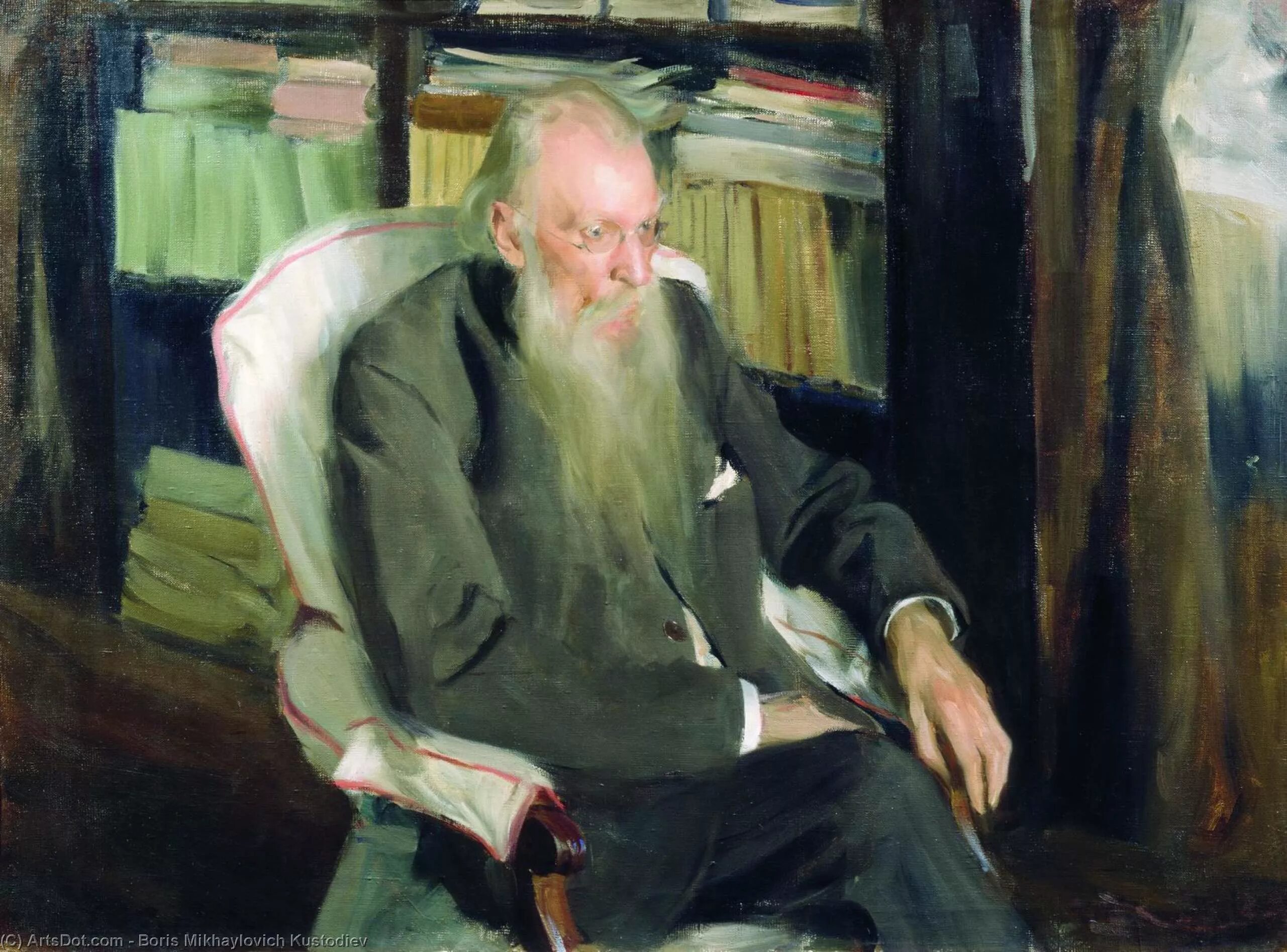 Кустодиев портрет Мордовцева.