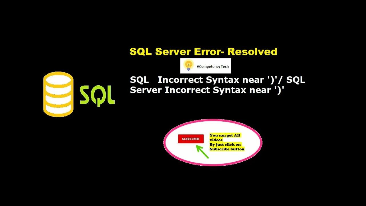 Near id syntax error. MSSQL Invalid column name. Column name SQL. Must declare the Scalar variable "@l". Error in SQL. Incorrect syntax near Case SQL.