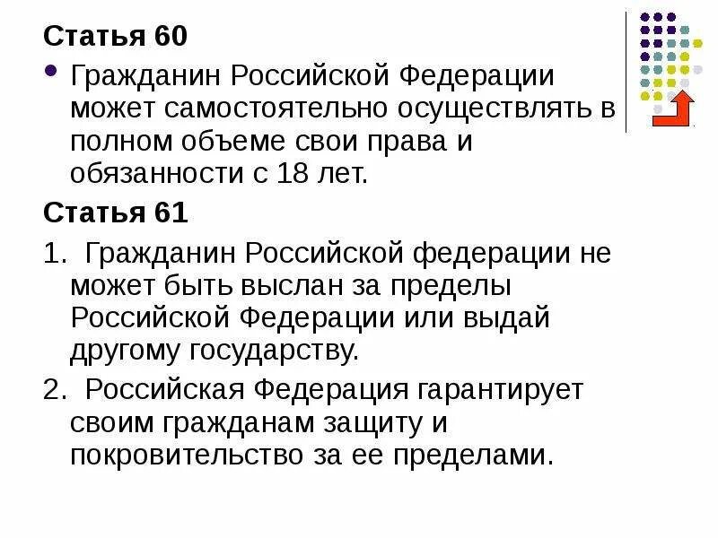 Ст 60 Конституции РФ. Статья 60 Конституции. Статья 61 Конституции. Статья 61 Конституции РФ.