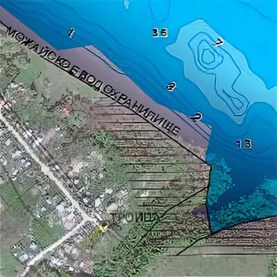 Карта глубин можайского водохранилища ильинский пляж