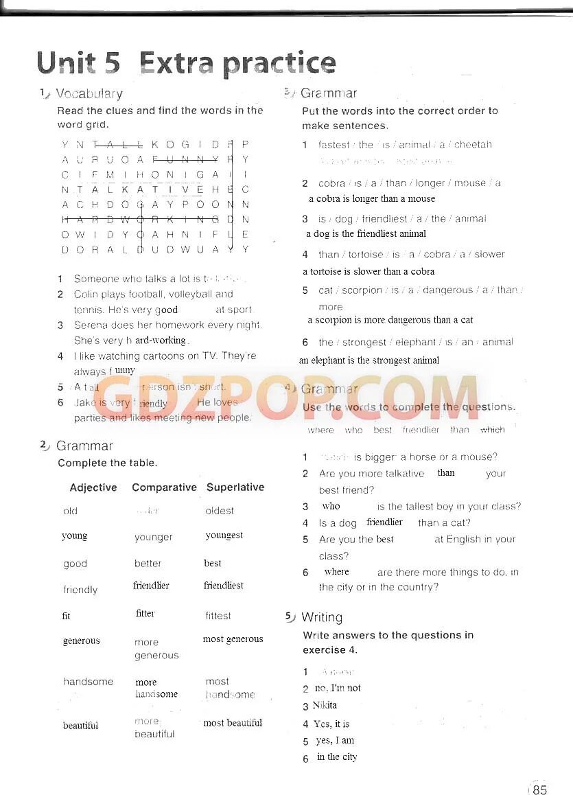 Grammar practice 5 рабочая тетрадь. Unit 5 Extra Practice 5 класс ответы. Unit 5 Extra Practice 5 класс ответы Комарова. Unit 4 Extra Practice ответы 5 класс. Unit 8 Extra Practice ответы 5 класс Комарова