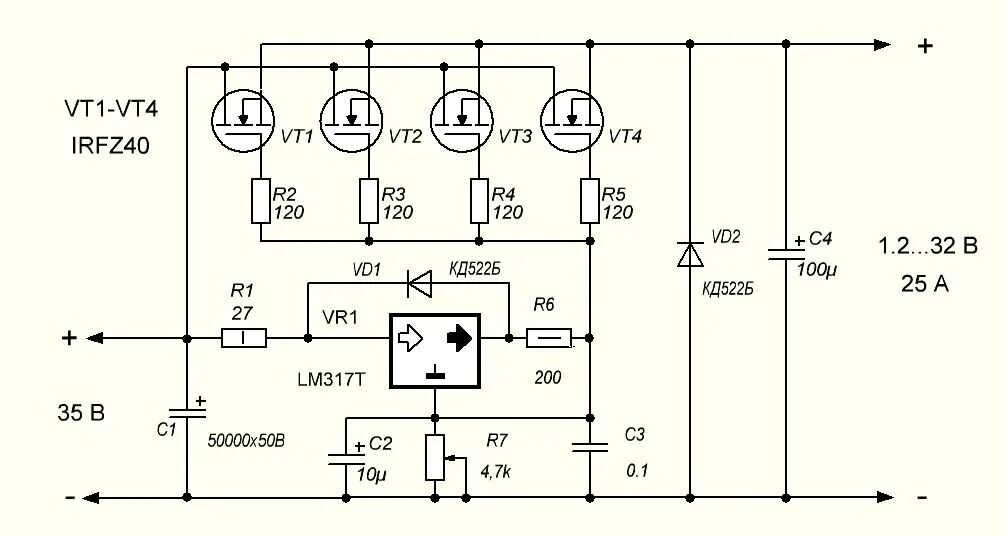 Схемы регулятора постоянного тока. Схема стабилизатора напряжения с регулировкой 12в. Схема мощного стабилизатора напряжения на 12 вольт. Схема регулируемого стабилизатора напряжения на lm317. Lm317t регулируемый стабилизатор.
