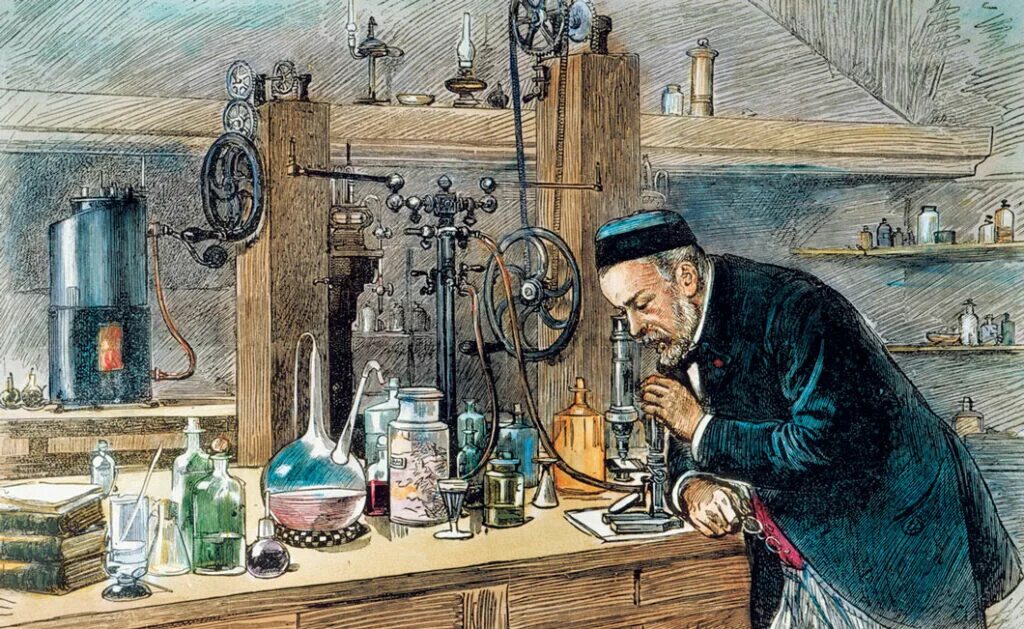 химики 18 века. старинные науки. ученый викторианской эпохи. микроскоп 18 век. старинные науки.