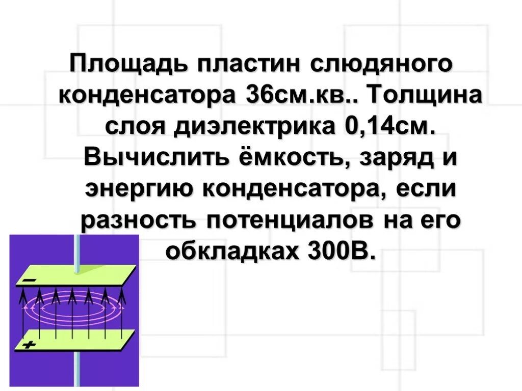 Площадь пластины слюдяного