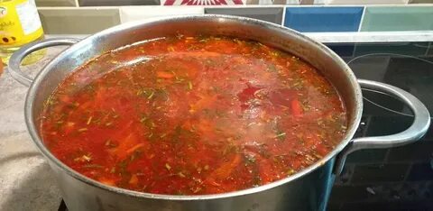 Борщ в кастрюле пошаговый