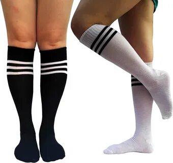 ELLITE OFFicial site Save money Women Striped Stockings White Black Socc At...