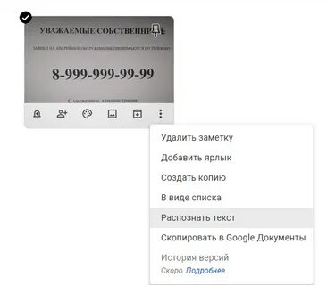 Распознать текст телефоном