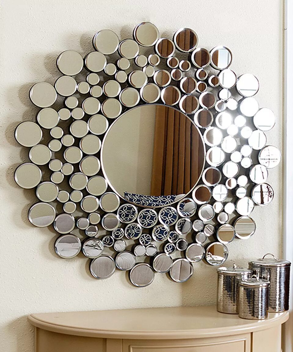 Как задекорировать зеркало. Дизайнерские зеркала. Зеркало круглое декоративное. Круглое зеркало в интерьере. Декорирование круглого зеркала.