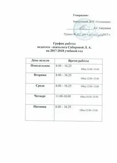 Часы работы учителя в школе
