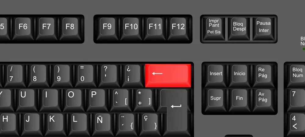Где находится кнопка backspace. Где находится кнопка backspace