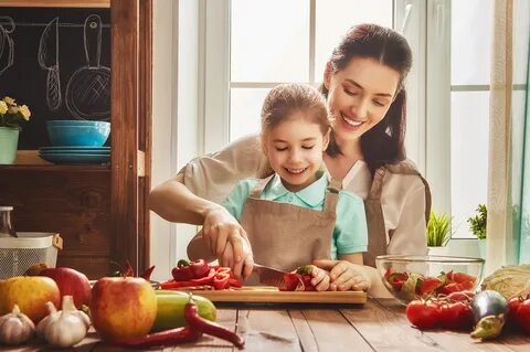 Mom cooks