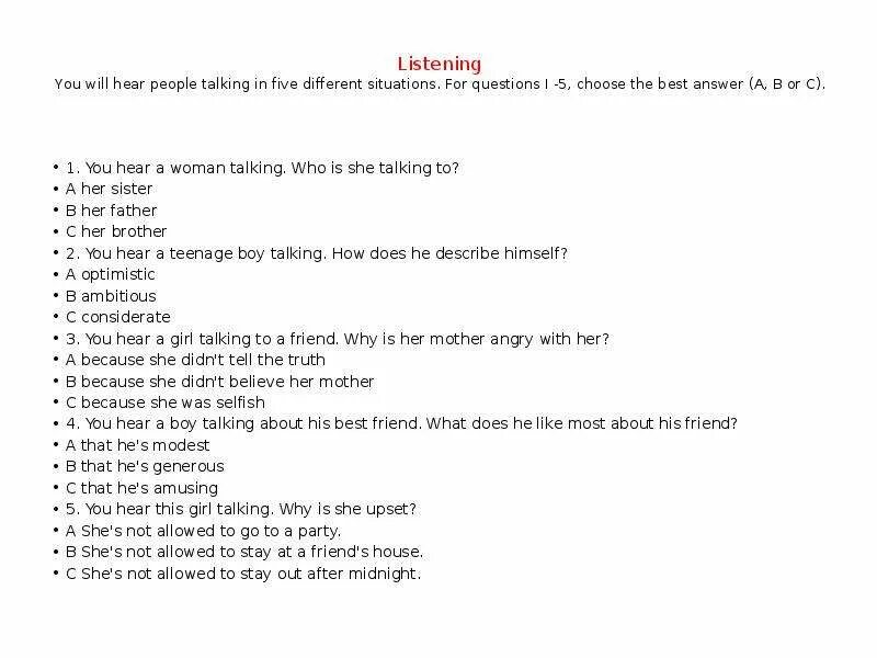 For questions 1 7 choose. Answer questions ЕГЭ. Lilist to the Dialogue and for questions 1-5 choose the best answer a b c гдз. Listen to a woman talking about choosing a Holiday what advice does she give ответы. Listening 8 questions 1-5 ответы.