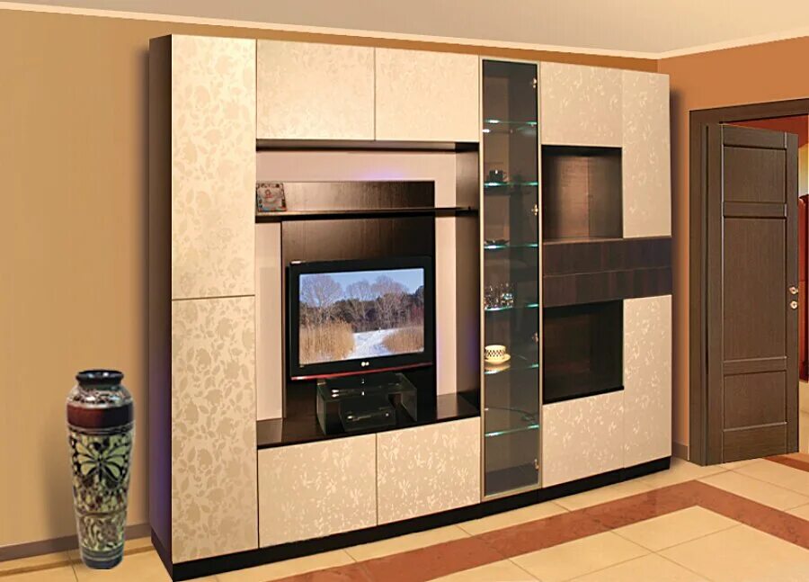 фасад стенки. фасад стенки. стенка со стеклом для гостиной. фасад стенки. стенка купертино глянец white 1.