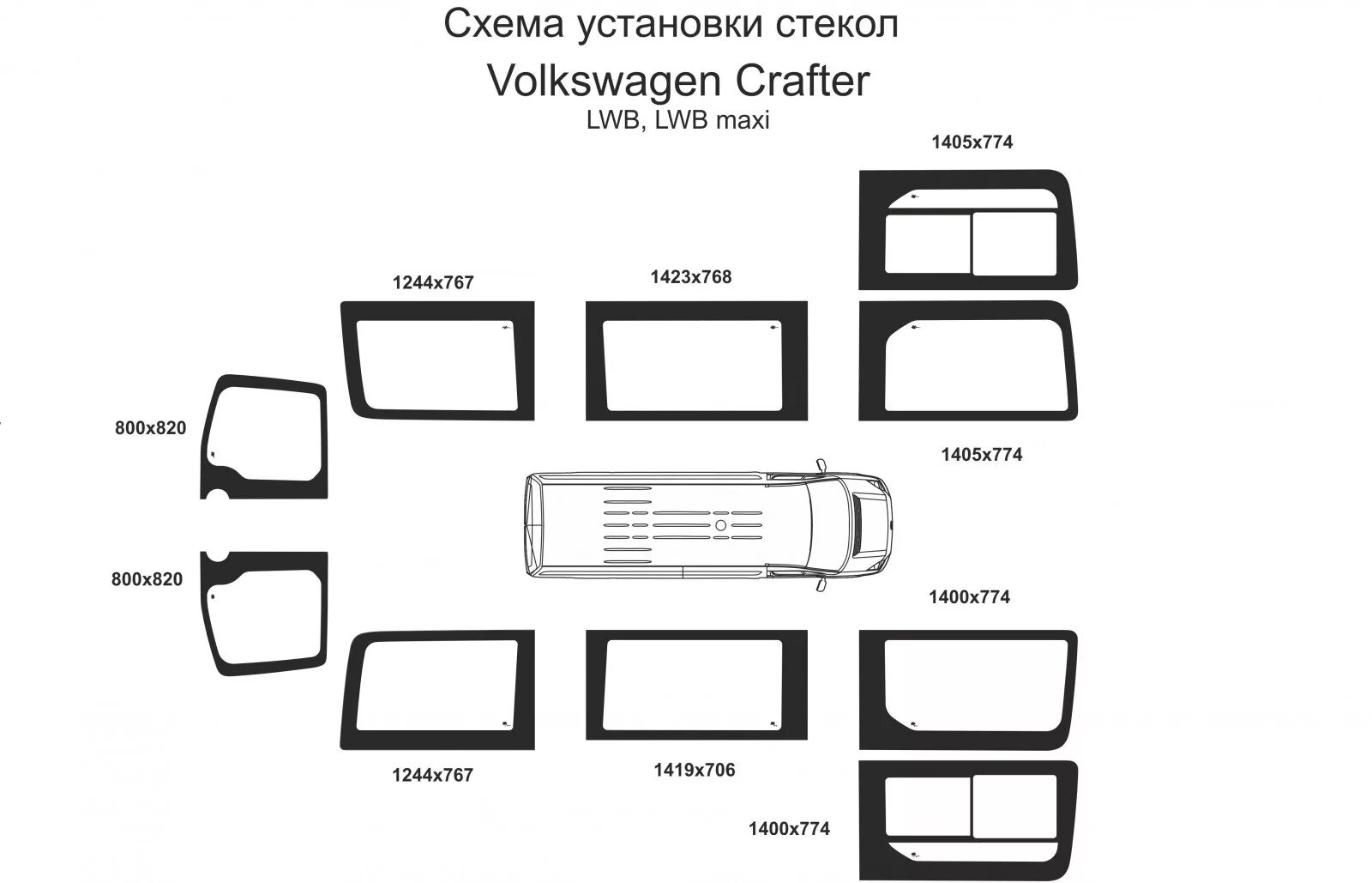 Стекла спринтер 906