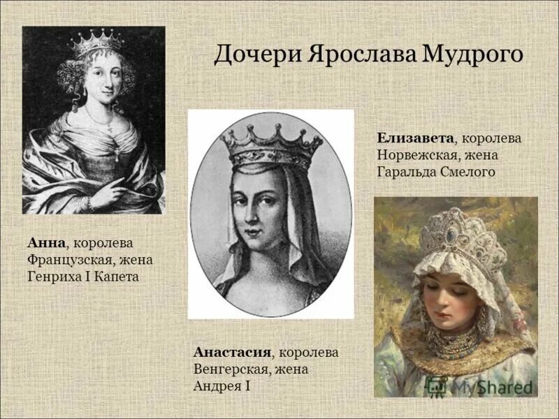 Картинки 1 жены. Анастасия Ярославна дочь Ярослава Мудрого. Елизавета дочь Ярослава Мудрого Королева Норвегии. Анастасия Ярославна Королева Венгрии. Дочери Ярослава Мудрого Анна Елизавета Анастасия.