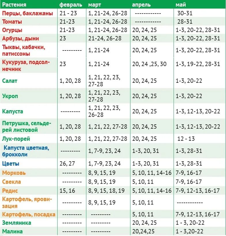 Пересадка перца в марте по лунному календарю