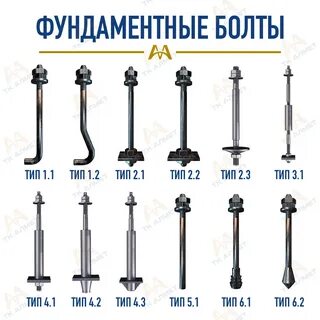Типы фундаментных болтов