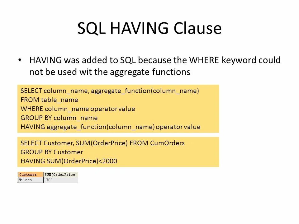 Оператор having в SQL. Оператор where в SQL. Запрос SQL where. MYSQL having пример. Sql что это простыми словами