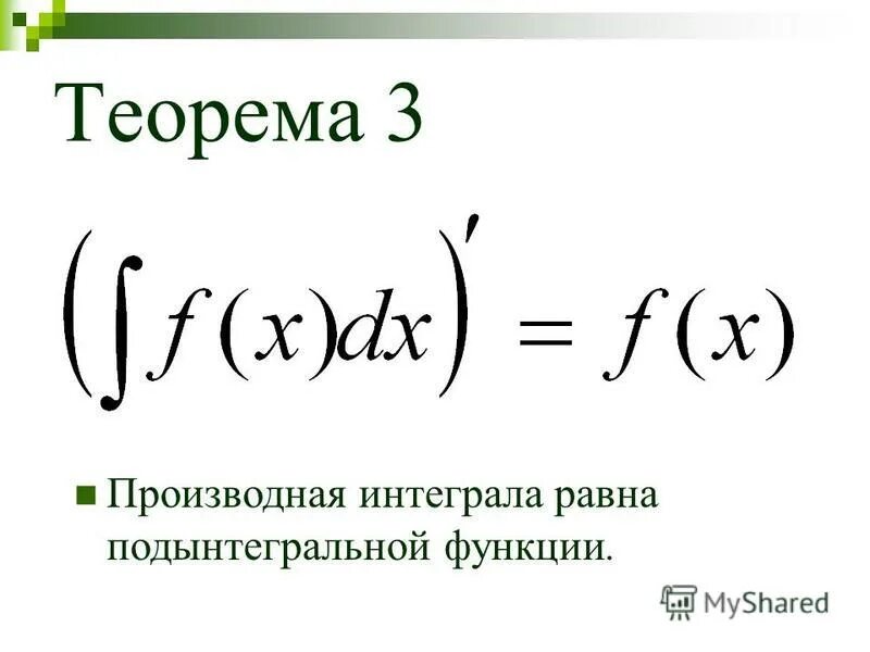 первообразная подынтегральной функции