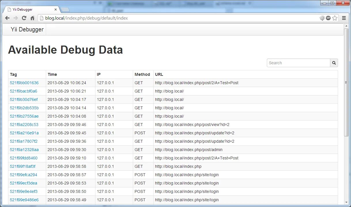 Yii. Yii2 Framework. Дебаг yii2. Yii админка. Http debugger