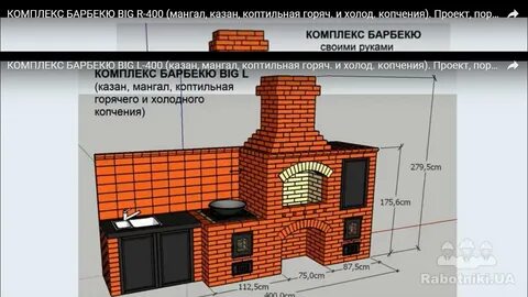 Барбекю комплекс из кирпича размеры