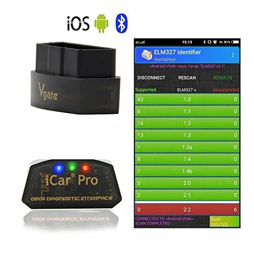 Лучшая версия elm327. Odb сканер vgate icar pro. elm327 v2.1 в elm327 identifier. &quot;vgate pro 2.2&quot;. елм идентификатор.