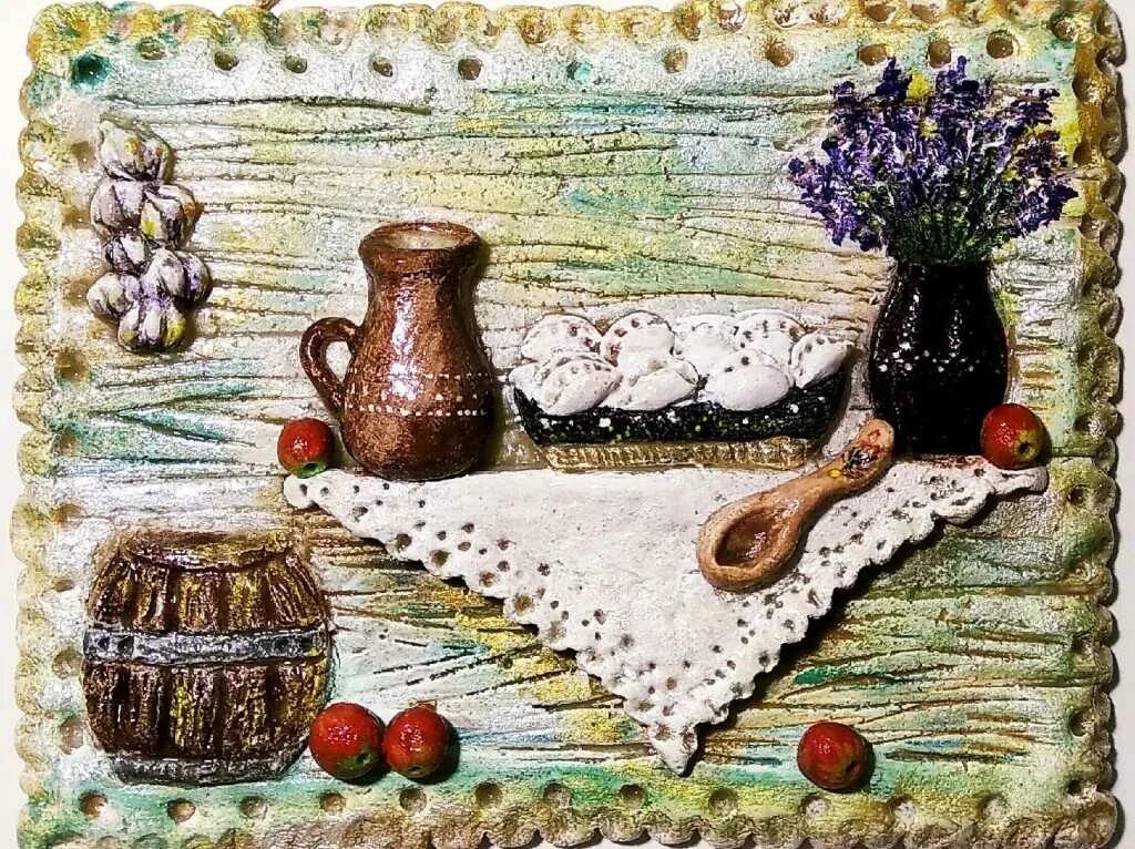 Соленое тесто панно для кухни. Композиция из теста. Панно из теста. Панно из соленого теста. Мастер классы ирины ханановой лепка из теста.