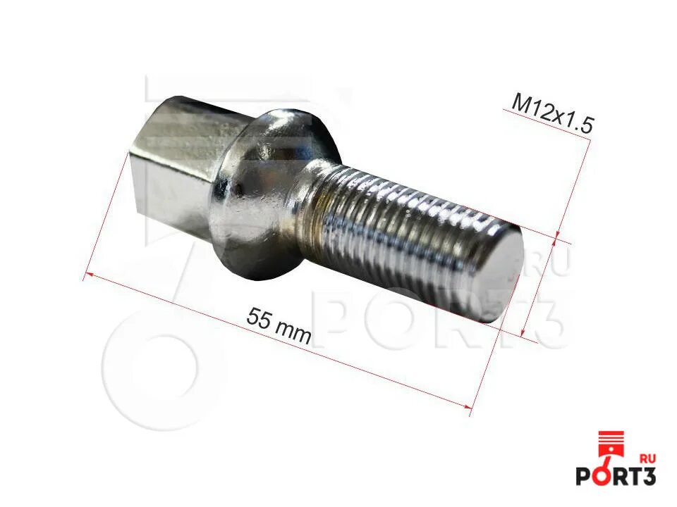 Шкода болт колесный размеры. Болт колесный Шкода Рапид. Болт колесный FEBI 46632.