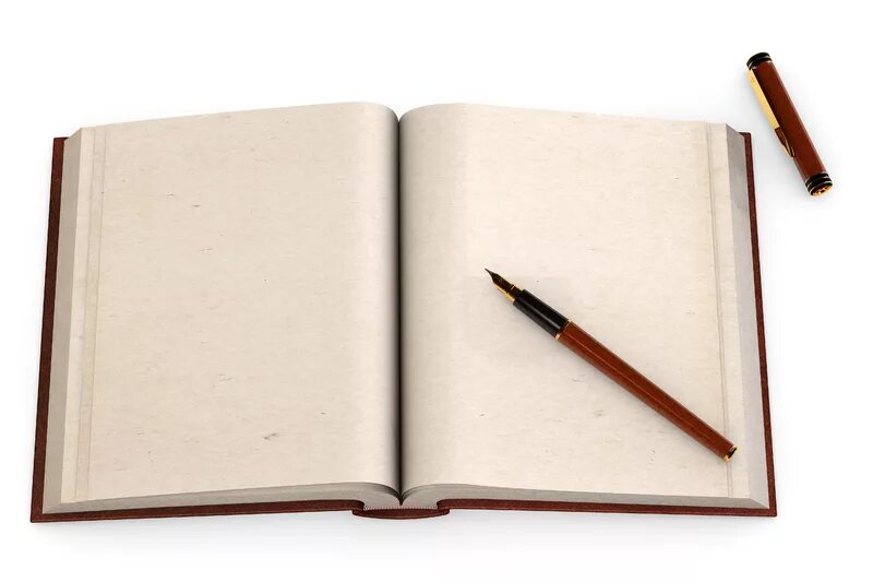 Раскрытая тетрадь с ручкой. Книга с ручкой. Раскрытая книга с ручкой. Открытый блокнот и ручка на прозрачном фоне.