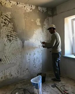 Сначала штукатурка потом шпаклевка