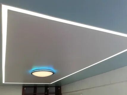 Натяжной потолок светильник линия