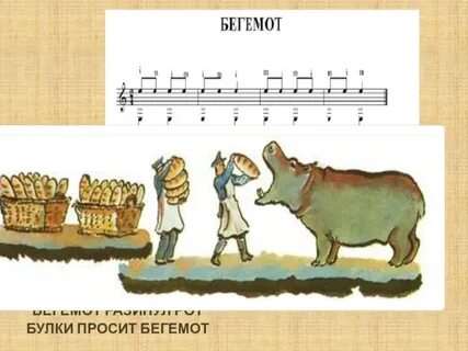Бегемот разинул рот булку просит бегемот