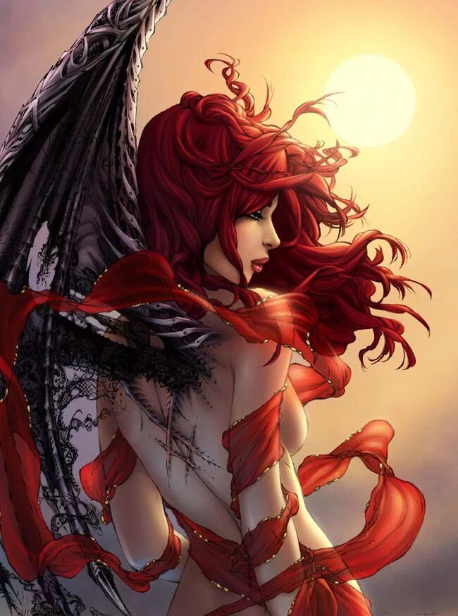 Аниме дьяволица. Крылья «ангел» красные. Демоница лилит. Демон суккуб аниме красная. Красный демон девушка.