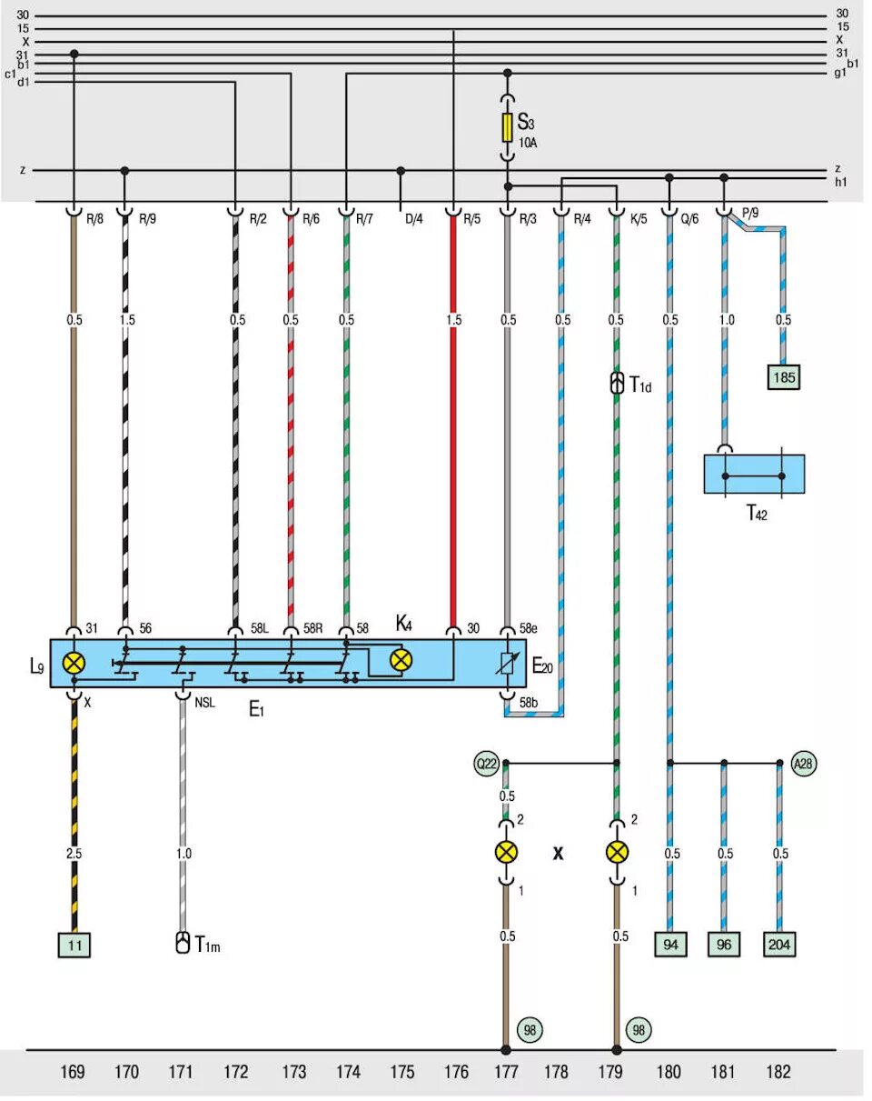 Провод т4. Схема переключателя света VW т4. Фольксваген т4 2.4 дизель электросхема. Схема включения света Фольксваген т4. Электросхема ближнего света Фольксваген т4.
