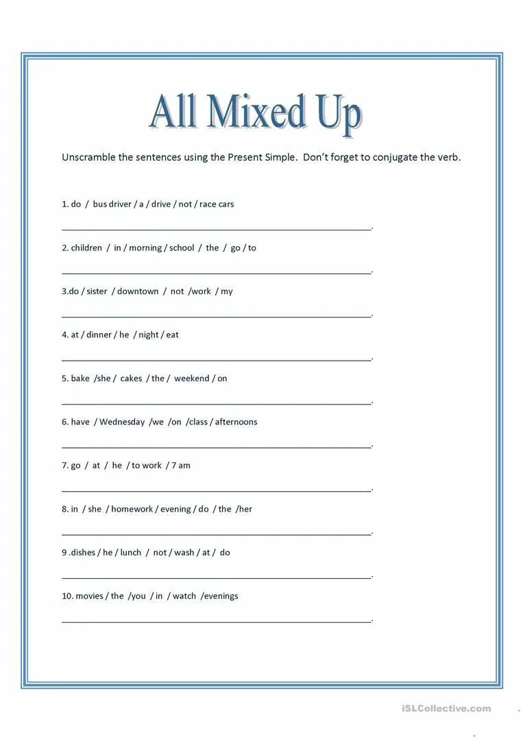 Simple sentence exercises. Present simple unscramble the sentences. unscramble the sentences using the present simple. unscramble sentences worksheets. sentence scramble present simple.