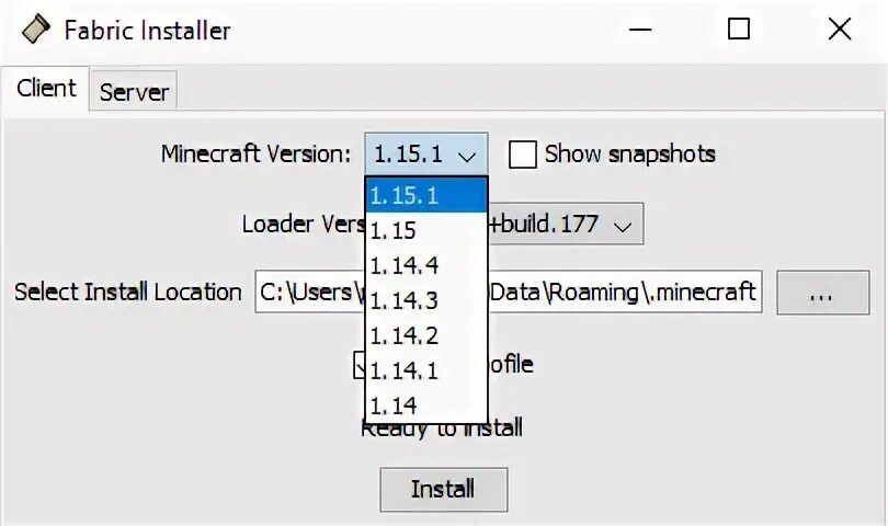 Fabric loader versions
