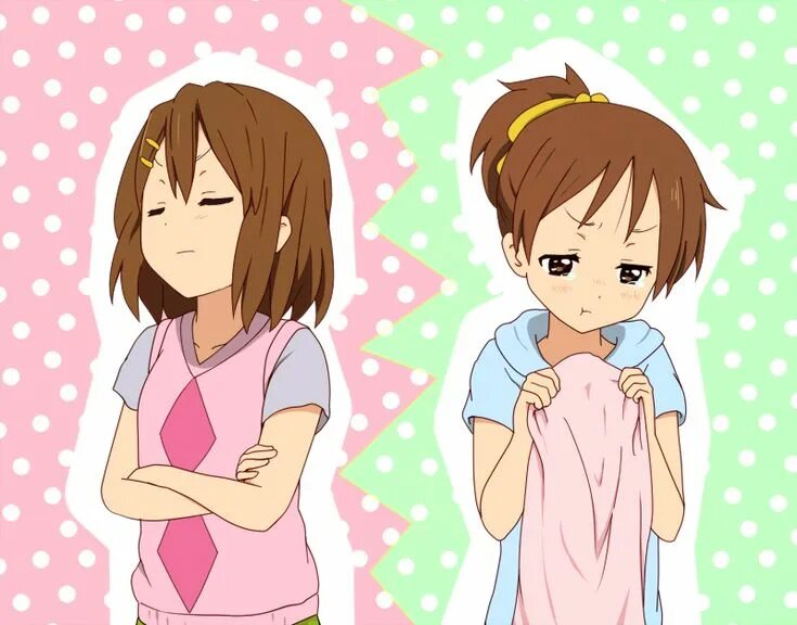 Yui x. Юи хирасава и её сестра. юи хирасава смущение. k-on ui hirasawa. hirasawa yui and ui.