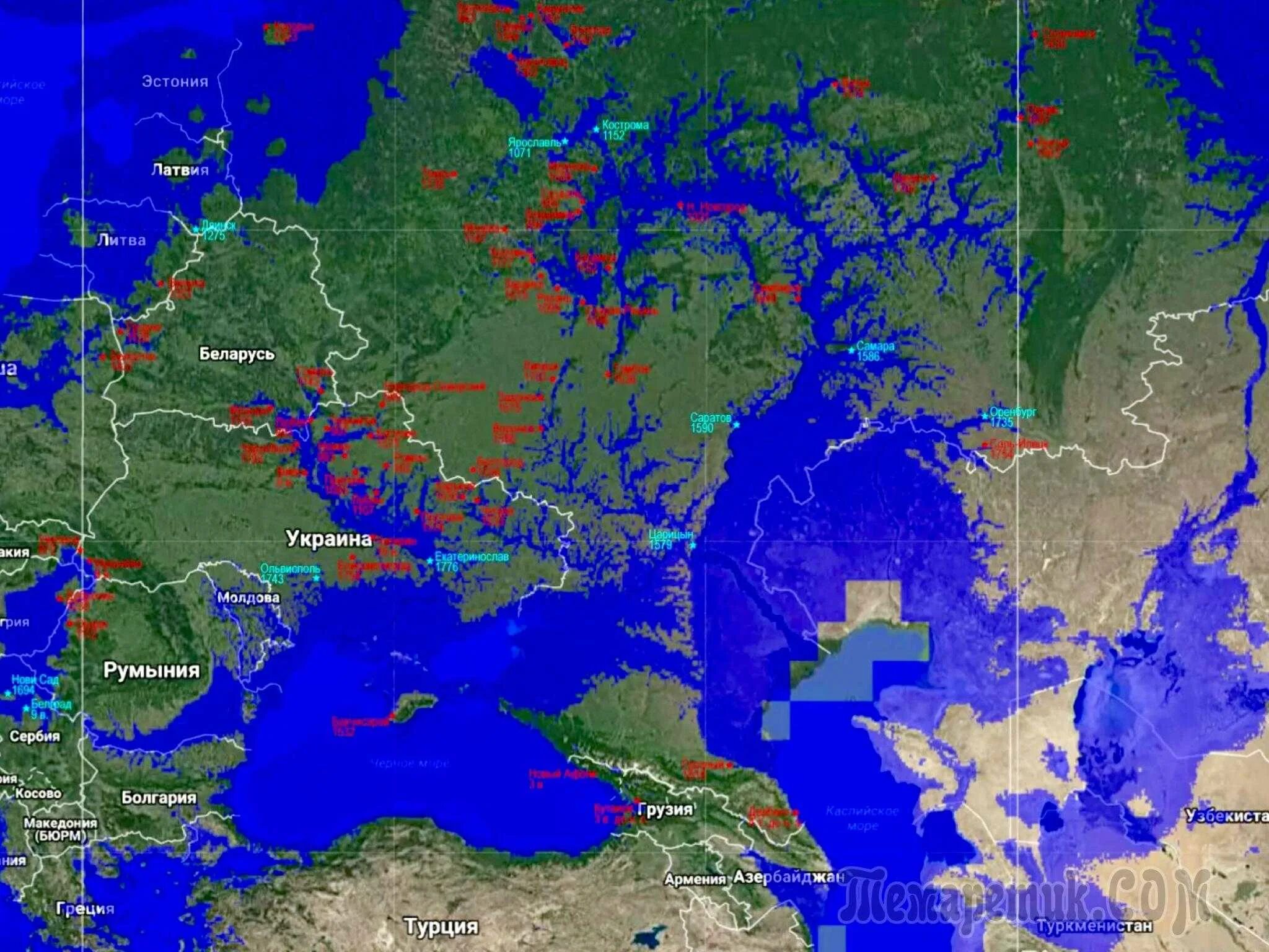 Уровень моря регионов россии. Карта глобального затопления России. Карта России при глобальном затоплении. Карта России после глобального затопления. Карта Кейси затопления земли.