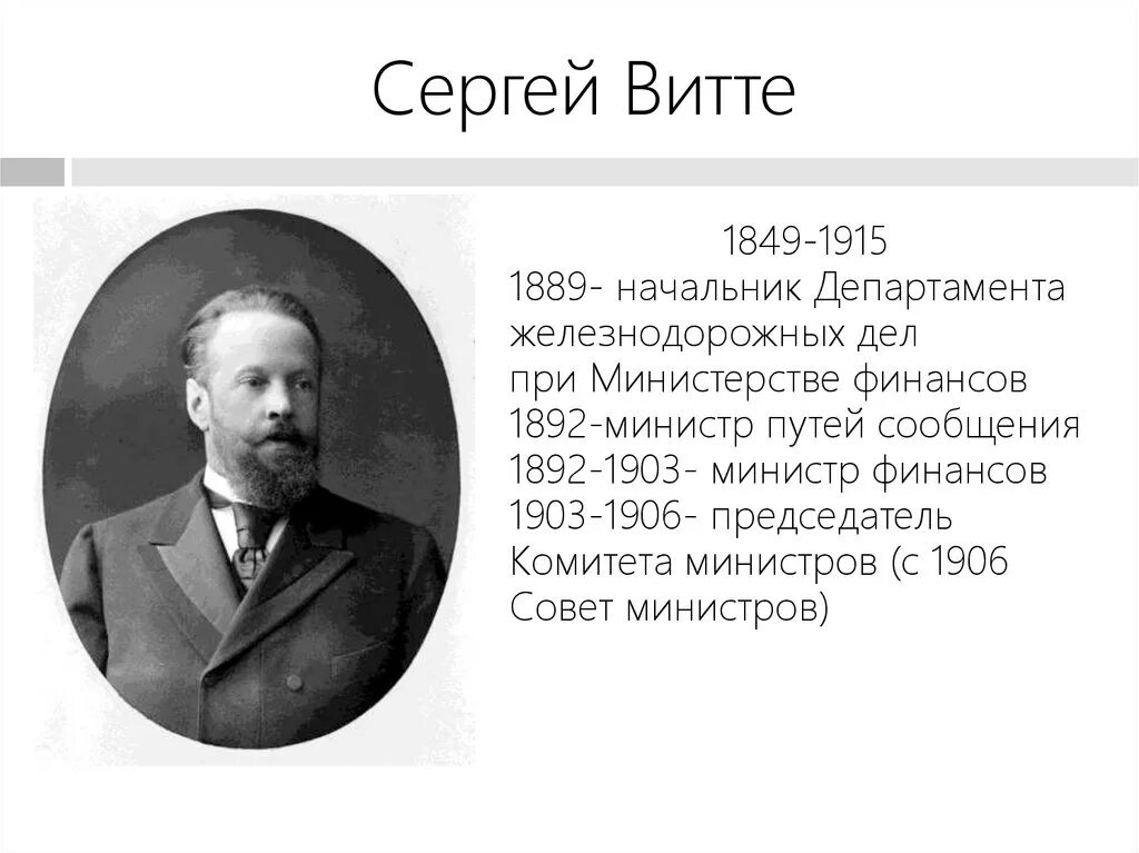 1892 1903. Витте 1892-1903. с.ю. витте (1849-1915). министр витте.