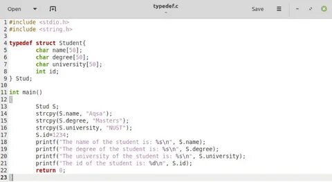 Typedef struct c