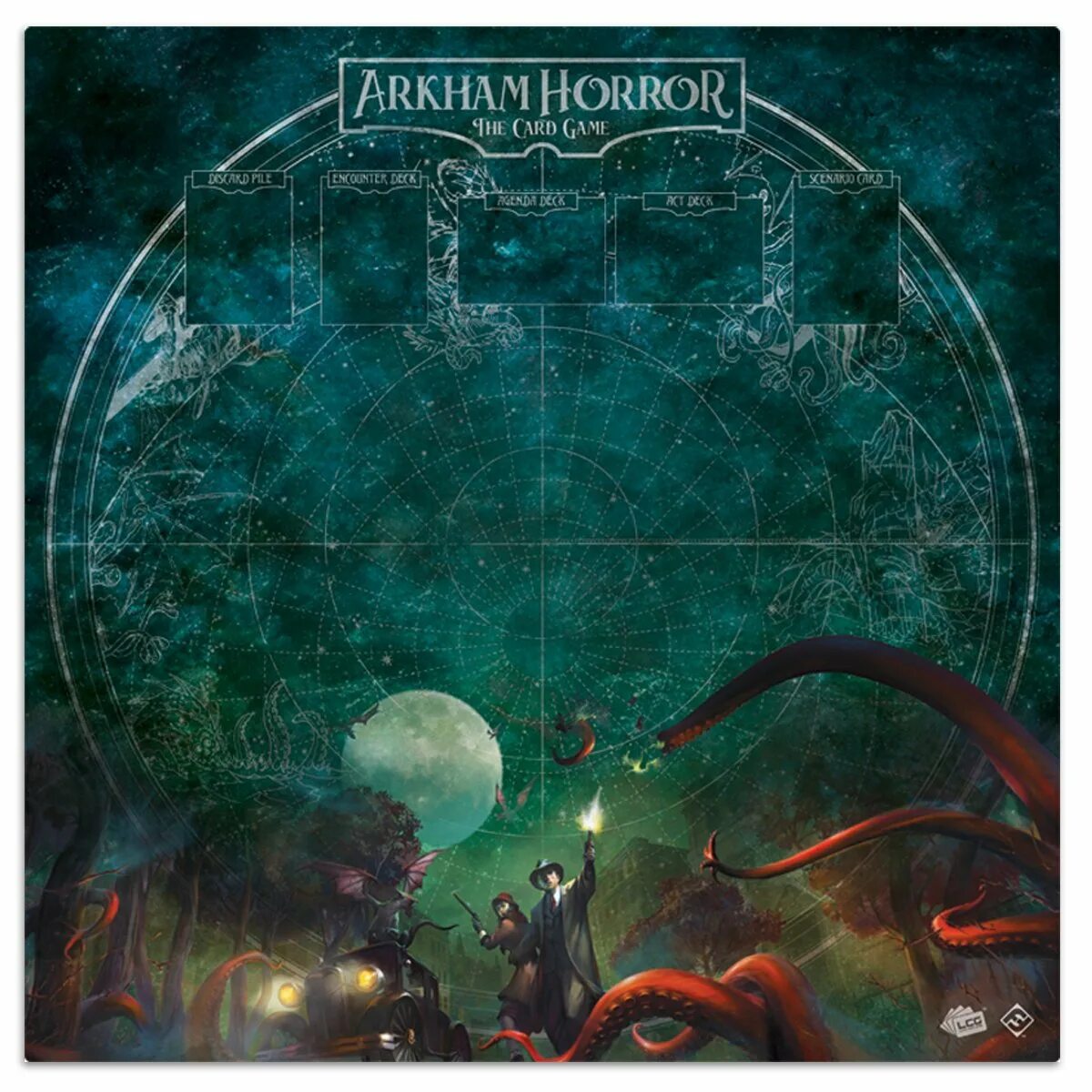 Хоррор карта на 4. Ужас Аркхема карточная плеймат. Arkham Horror Card game. Аркхем Лавкрафт карта. Ужас Аркхэма карточная арты.