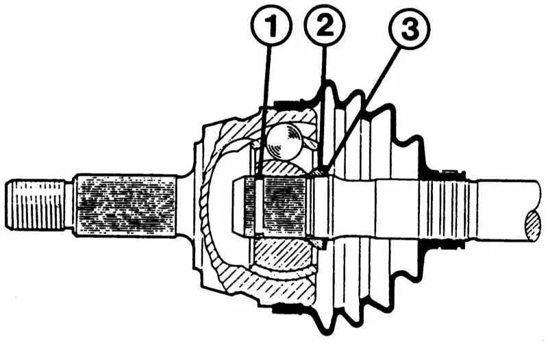 Стопорное кольцо внешнего шруса Ауди 80. Внешний шрус Ауди 80 схема. Стопорное кольцо наружный шрус Ауди 80. Ауди 80 б4 наружный шрус схема.