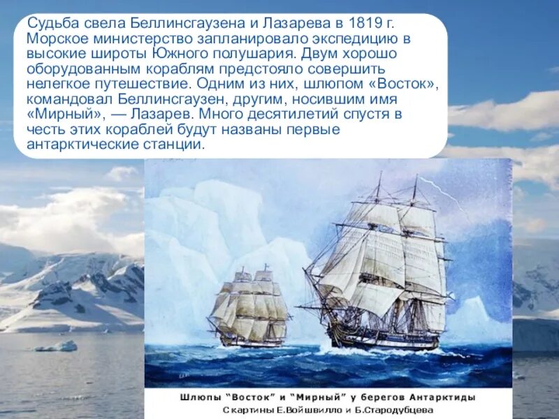 Открытие антарктиды кратко. Экспедиция беллинсгаузена и лазарева. лазарев открытие антарктиды. экспедиция лазарева и беллинсгаузена в антарктиду. открытие антарктиды беллинсгаузеном и лазаревым.