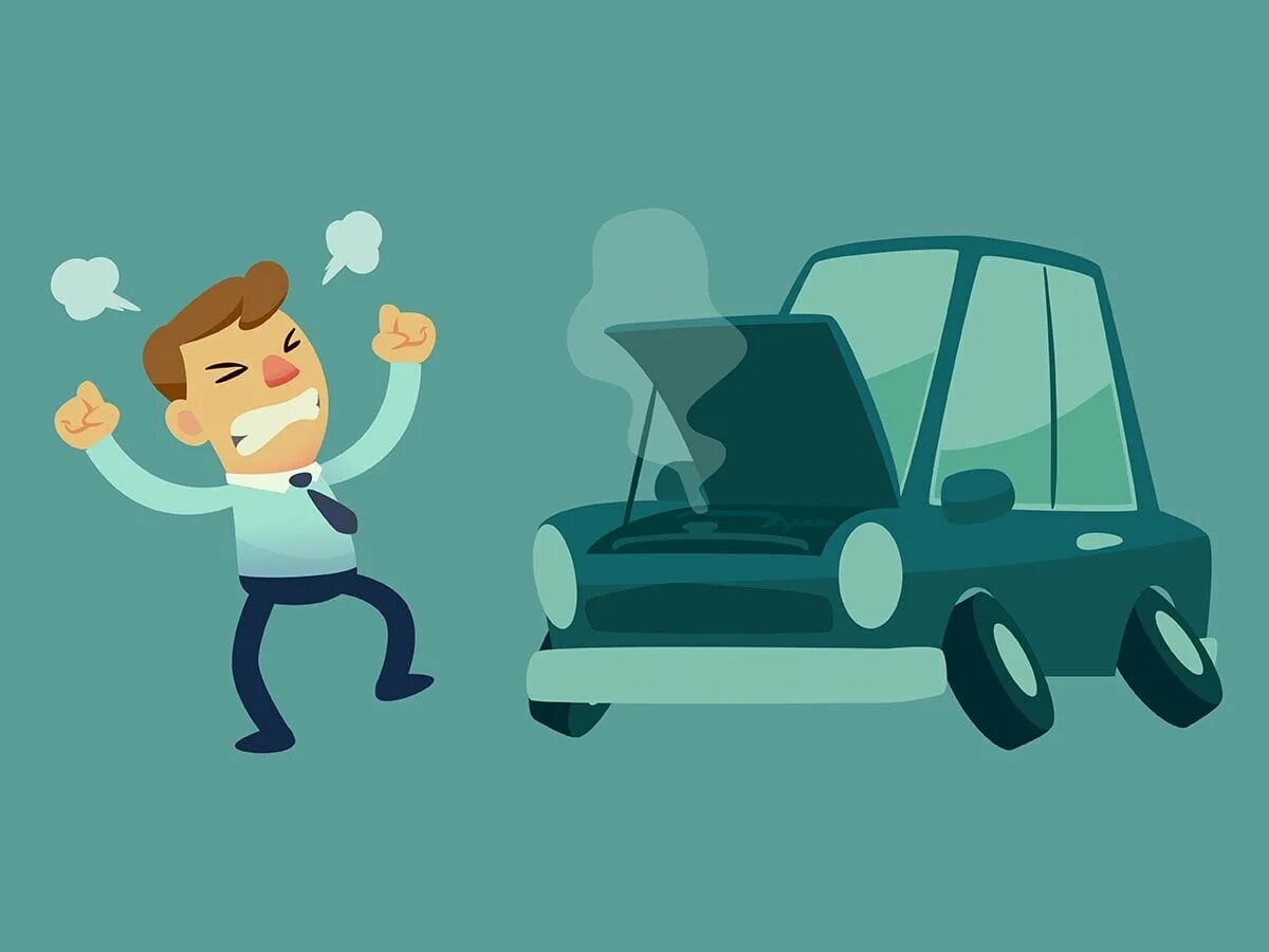 сломалась машина устал ходить пешком. автомобиль с открытым капотом. Car breakdown. сломанный автомобиль вектор. неисправные авто.