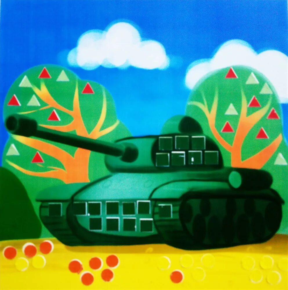 Открытки из пластилина на 23. Рисование танк в детском саду. Аппликация танк. Аппликация танк в старшей группе.