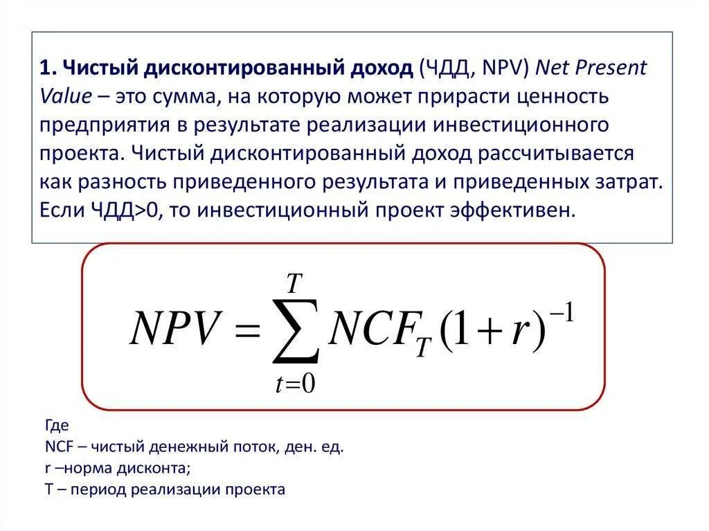 Чистый дисконтируемый доход npv. Формула чистого дисконтированного дохода. формулу вычисления чистого приведенного дохода. формула расчета чистого дисконтированного дохода. расчета чистого дисконтированного дохода (чдд) формула.